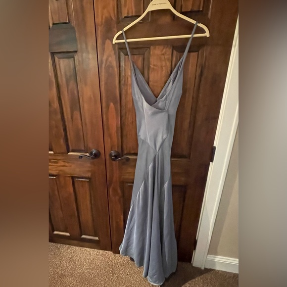 ASOS Edition Blue Backless Evening Gown Dress - Picture 4 of 6